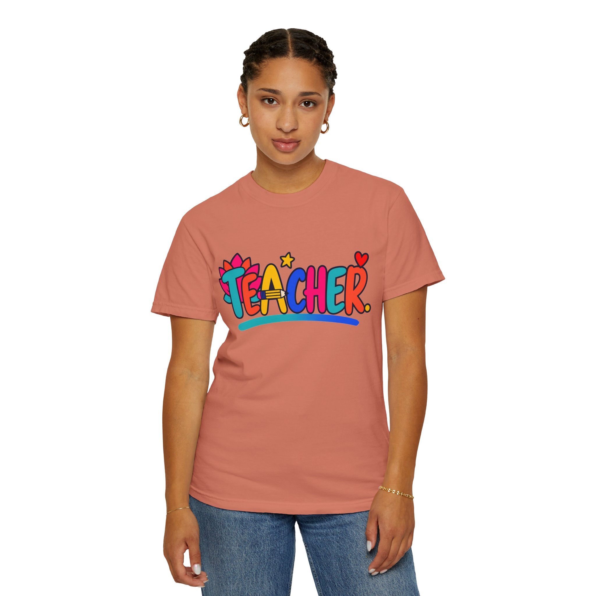 Colorful Teacher Comfort Colors® Heavyweight Tee 🍎✏️