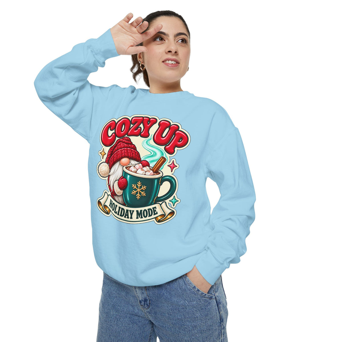 Cozy Up Christmas Mode Gnome Cocoa Sweatshirt