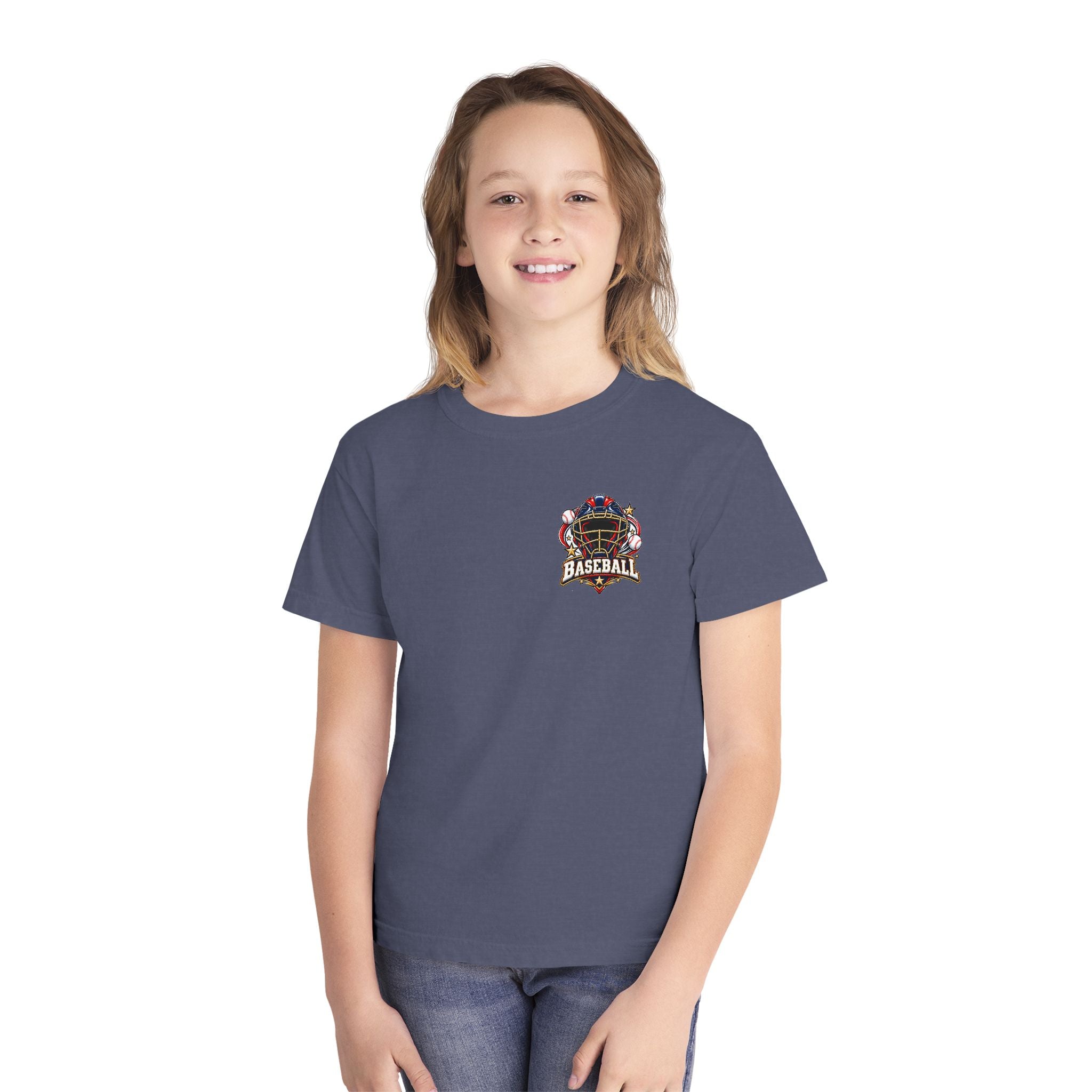 Baseball Catcher Mask Youth Tee — Patriotic Baseball Graphic T‑Shirt  ⚾