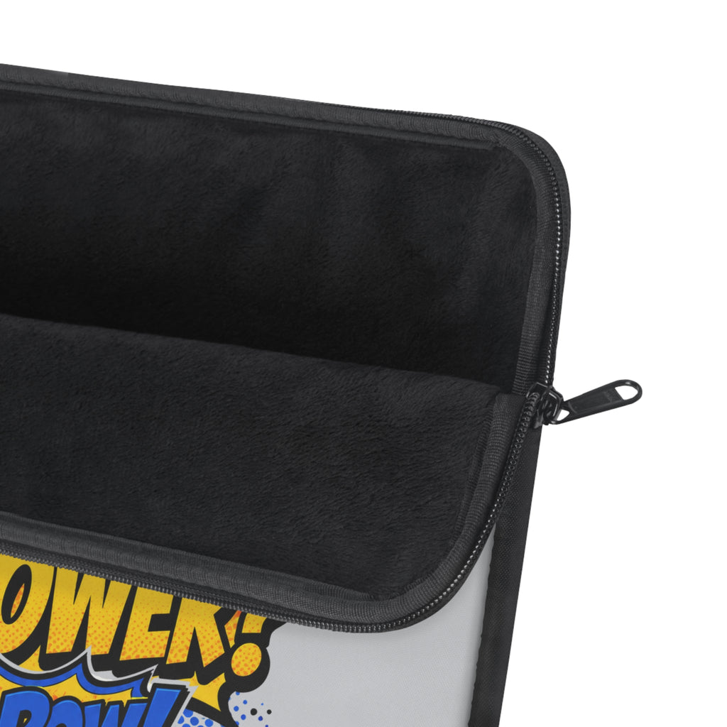 Teacher Superpower -  Vintage Newsprint Gray Laptop and iPad Sleeve