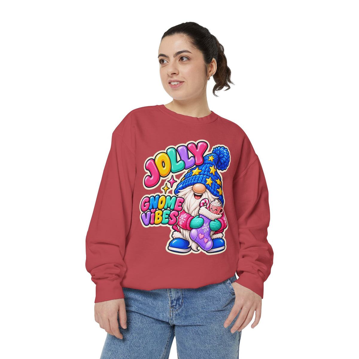 Jolly Gnome Vibes Christmas Sweatshirt