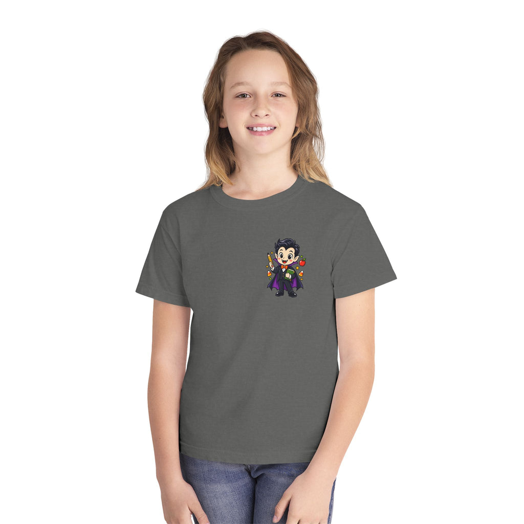 Vampire Trick-or-Treat Kids Tee — Cute Cartoon Vampire Halloween Shirt
