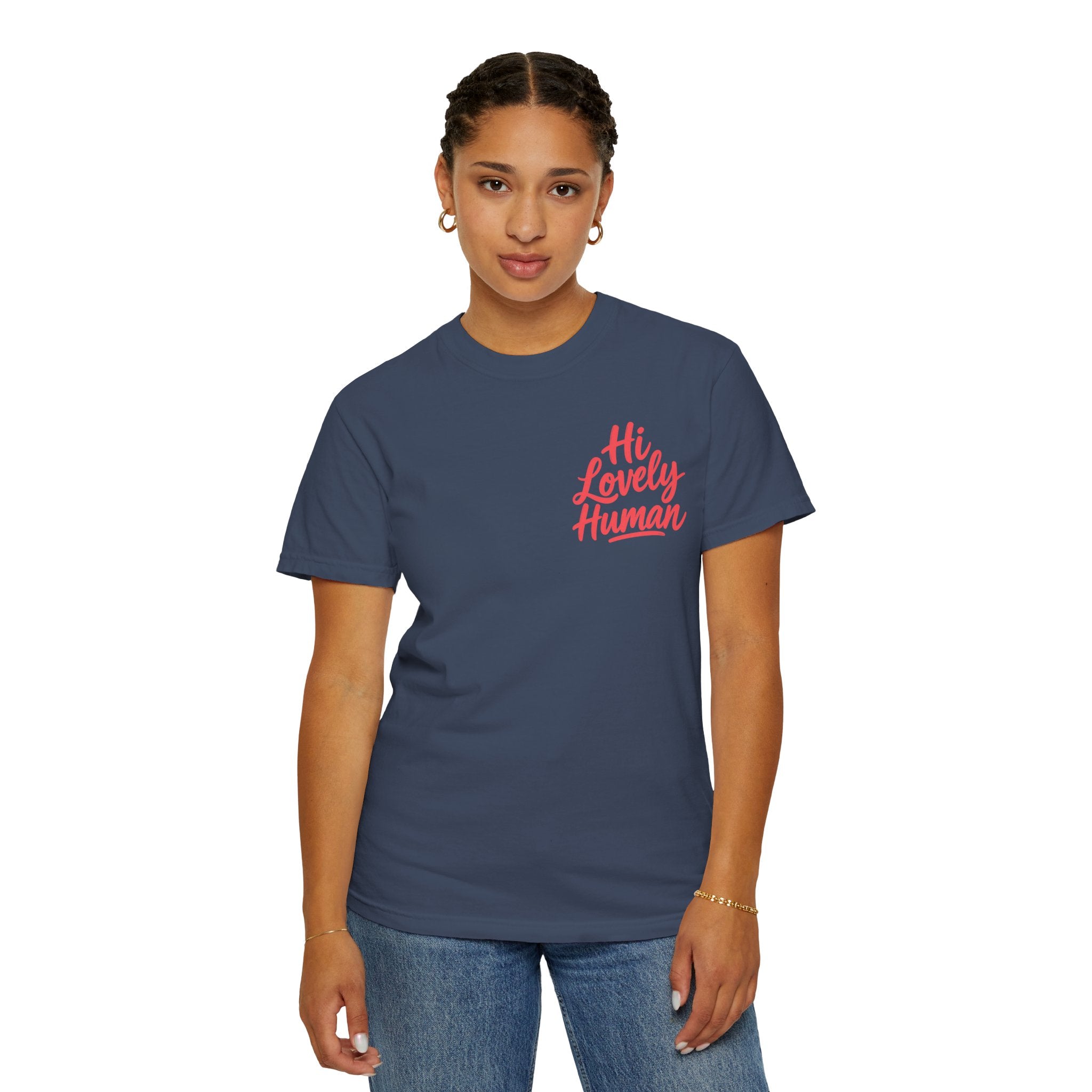 Hi Lovely Human Navy Garment-Dyed Comfort Colors® T-Shirt