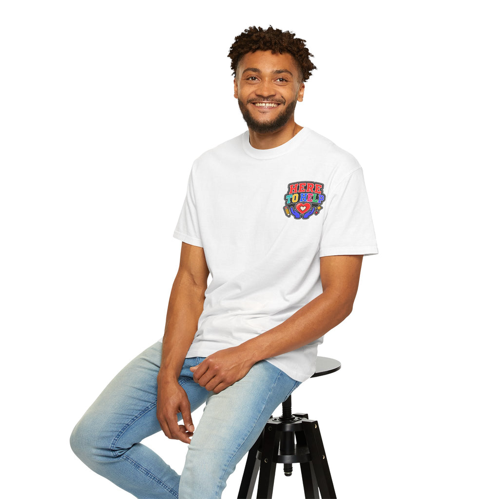 Here to Help School Support Staff Comfort Colors® Tee 🍎✏️