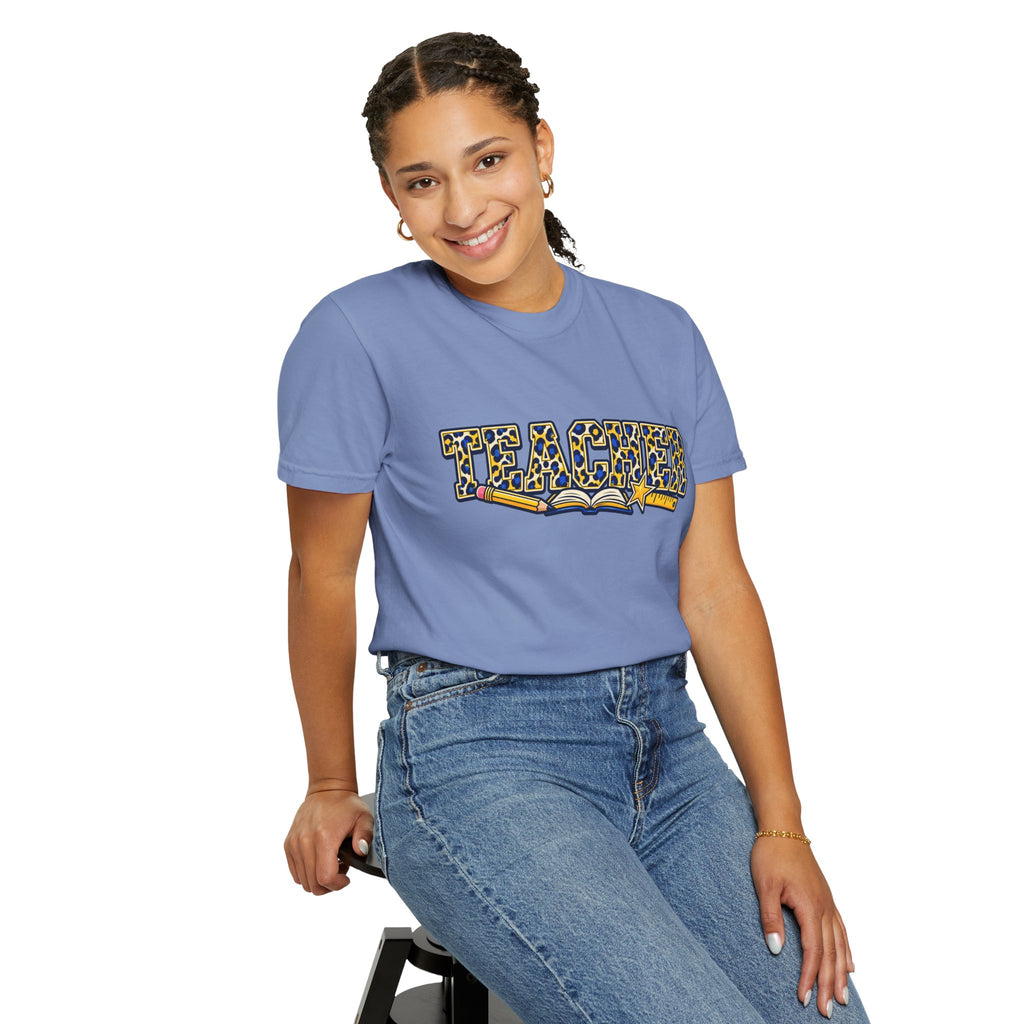 Leopard Print Teacher Comfort Colors® Heavyweight Tee 🍎✏️