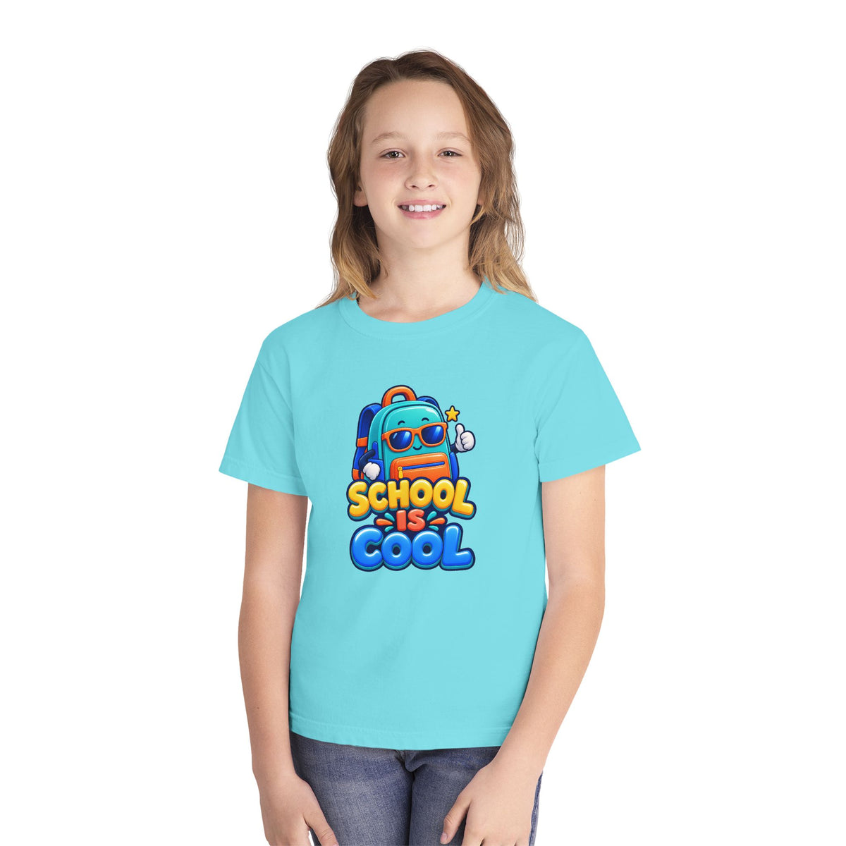 🎒 School Is Cool Backpack Cartoon Kids Tee