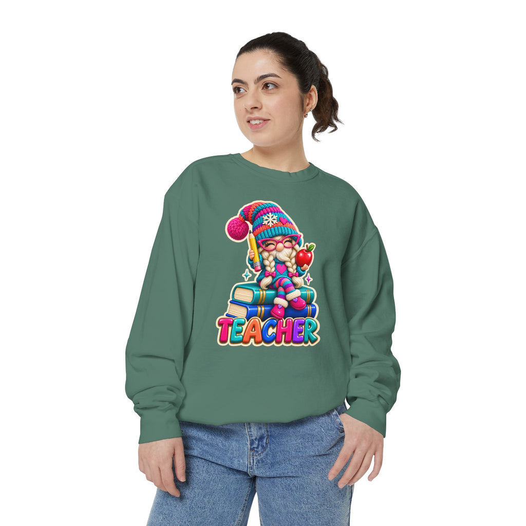 Teacher Gnome Book Lover Holiday Sweatshirt