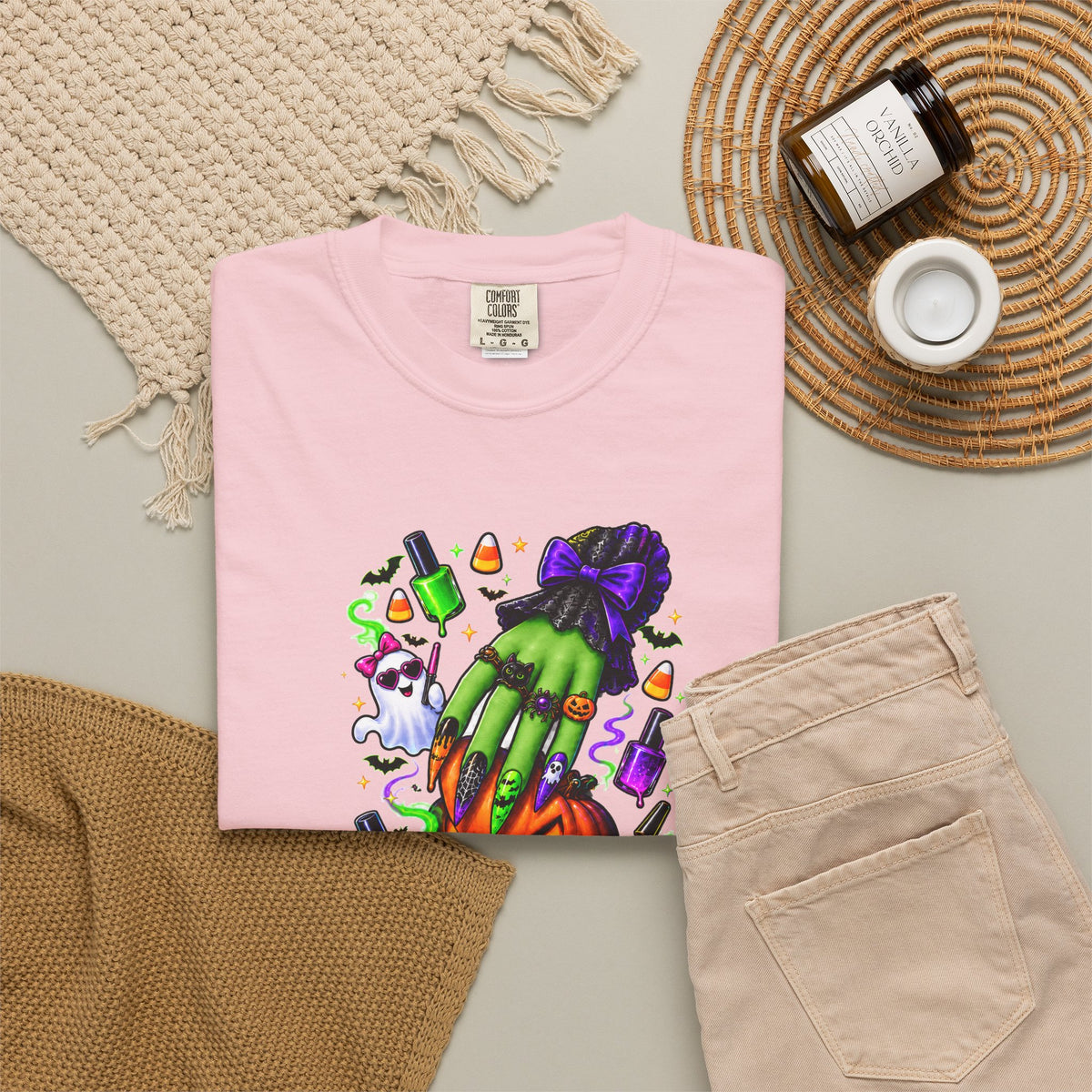 Nail Witch Halloween Tee – Adult Unisex Nail Tech & Beauty Salon Shirt