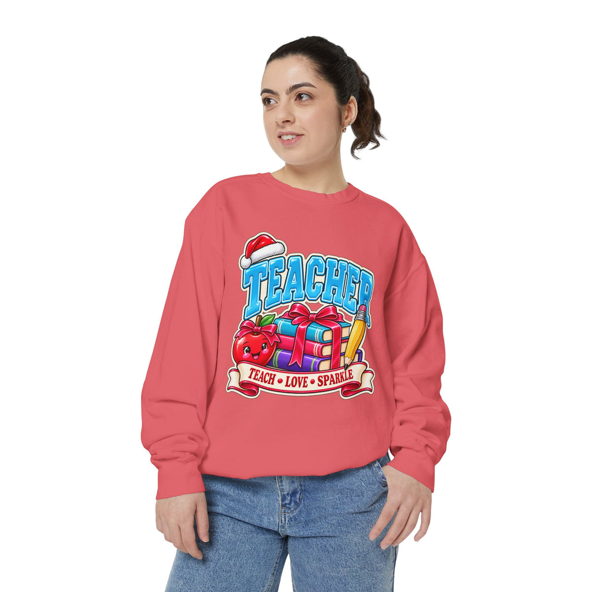 Teach • Love • Sparkle Christmas Teacher Sweatshirt