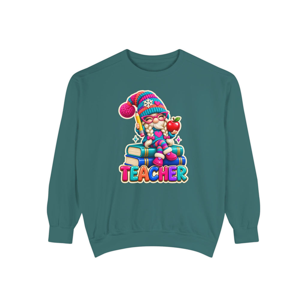 Teacher Gnome Book Lover Holiday Sweatshirt