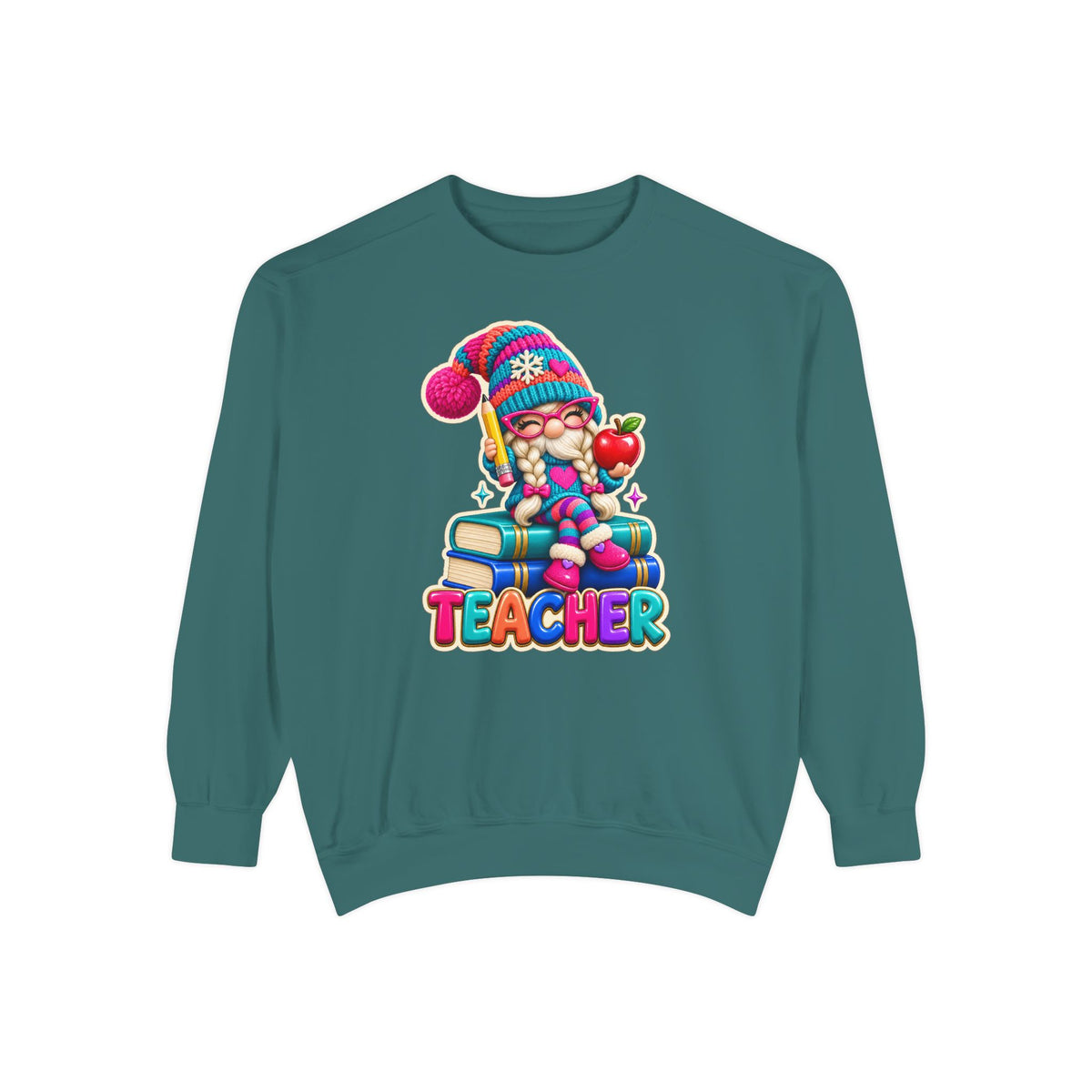 Teacher Gnome Book Lover Holiday Sweatshirt