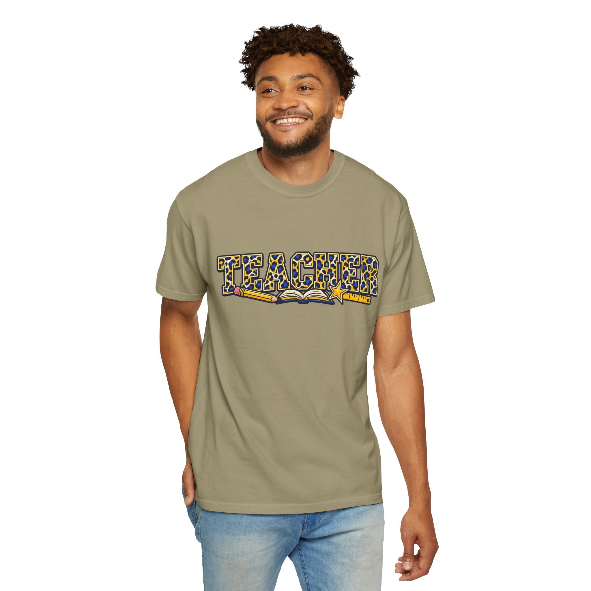 Leopard Print Teacher Comfort Colors® Heavyweight Tee 🍎✏️
