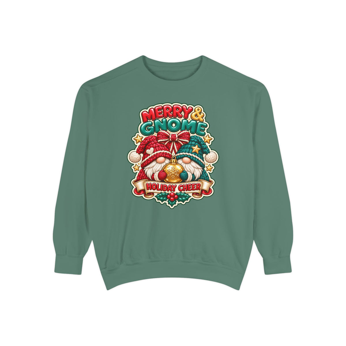 Merry and Gnome Holiday Cheer Sweatshirt — Cute Christmas Design