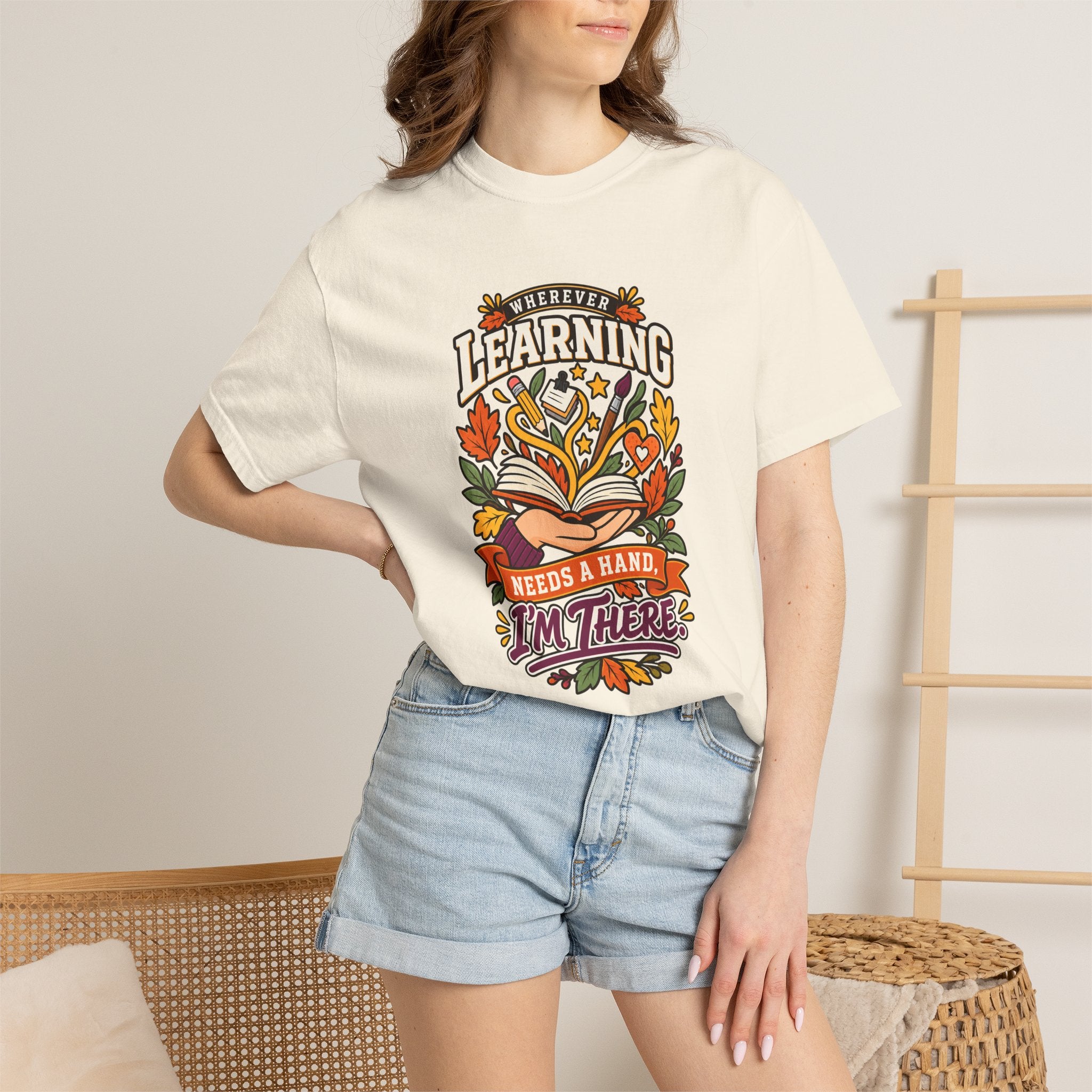 Wherever Learning Needs a Hand Teacher Heavyweight Tee 🍎📚