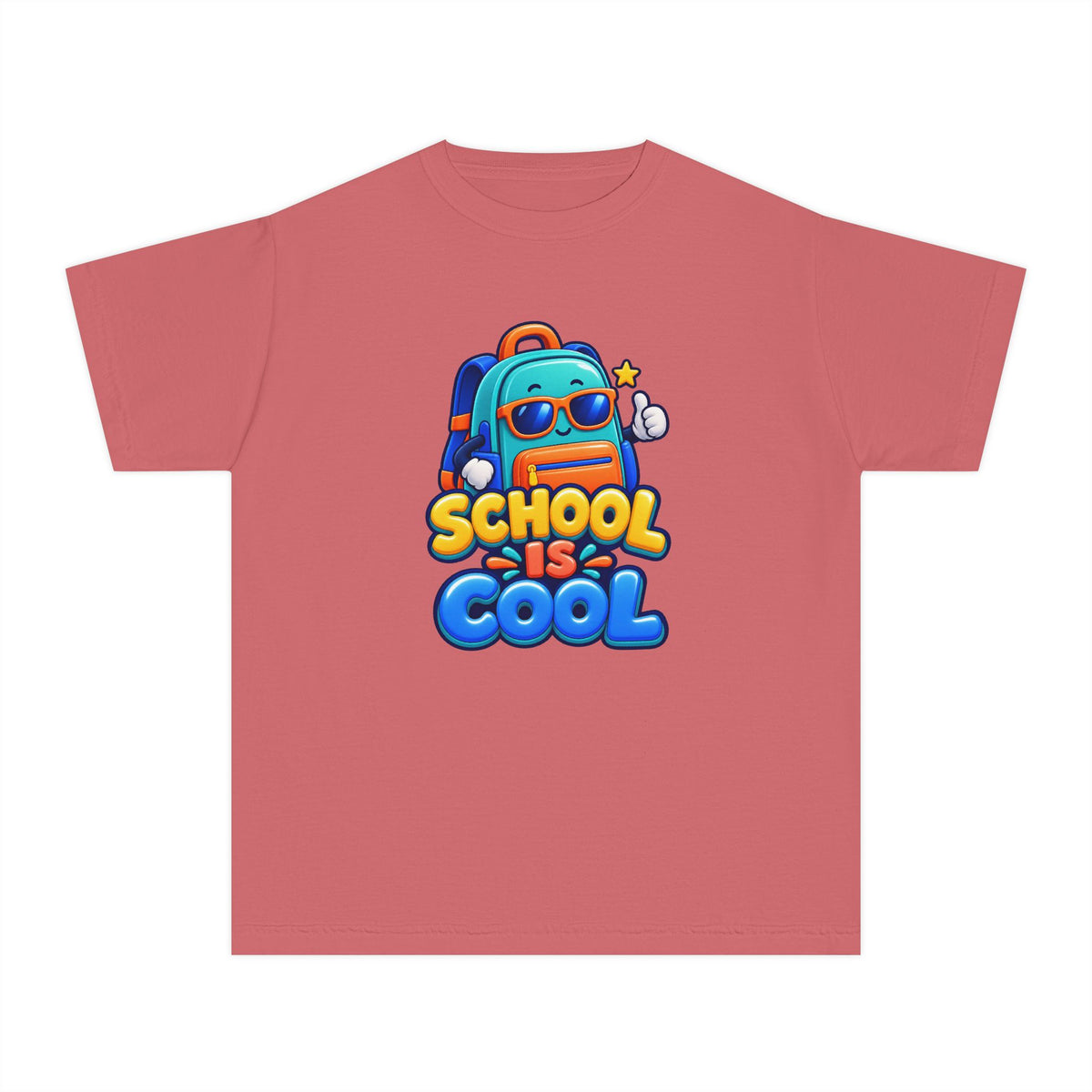🎒 School Is Cool Backpack Cartoon Kids Tee