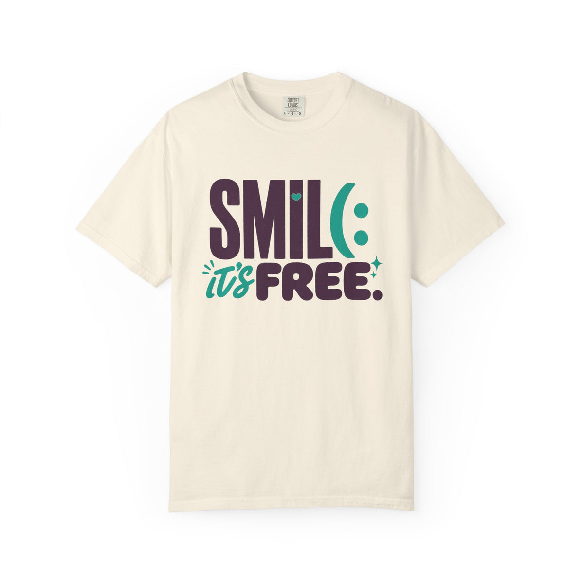 SMILE IT’S FREE! Garment-Dyed Graphic Tee