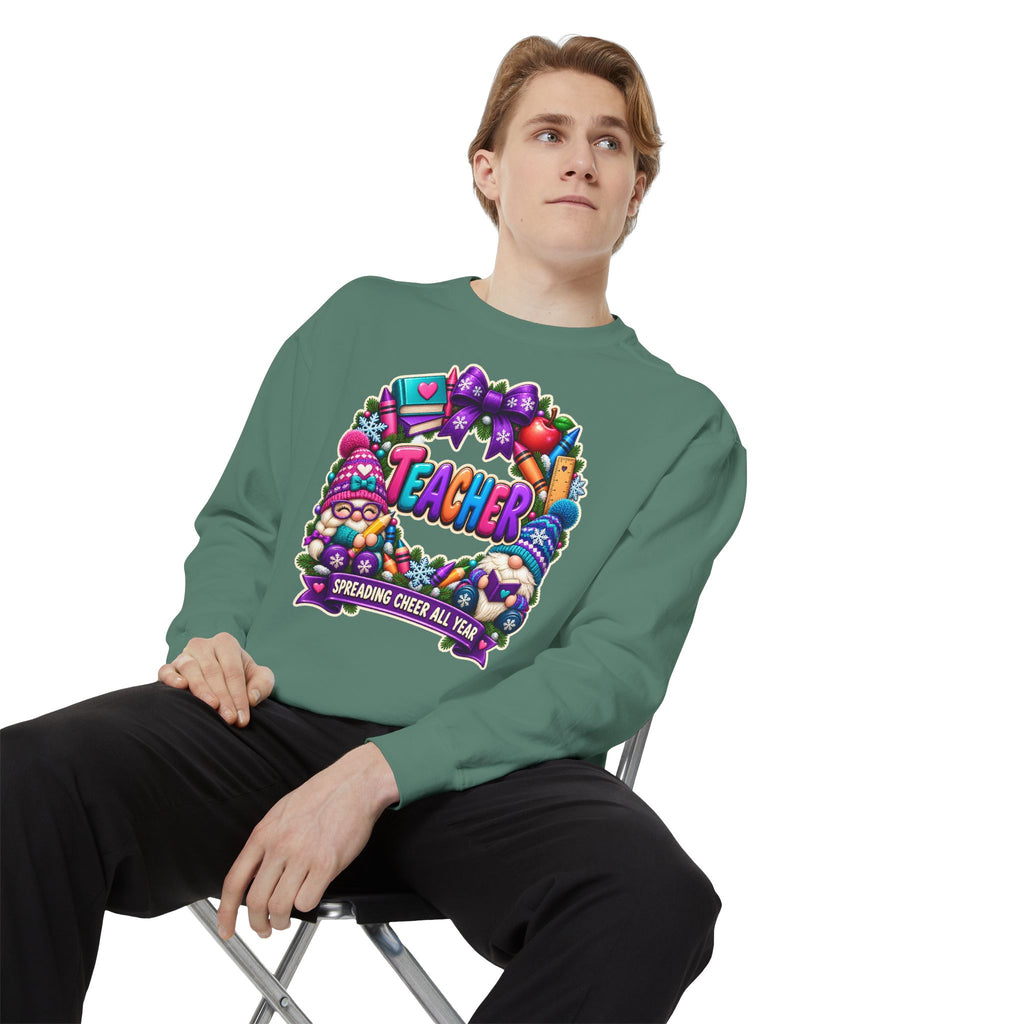 Teacher Spreading Gnomes Cheer All Year Christmas Sweatshirt