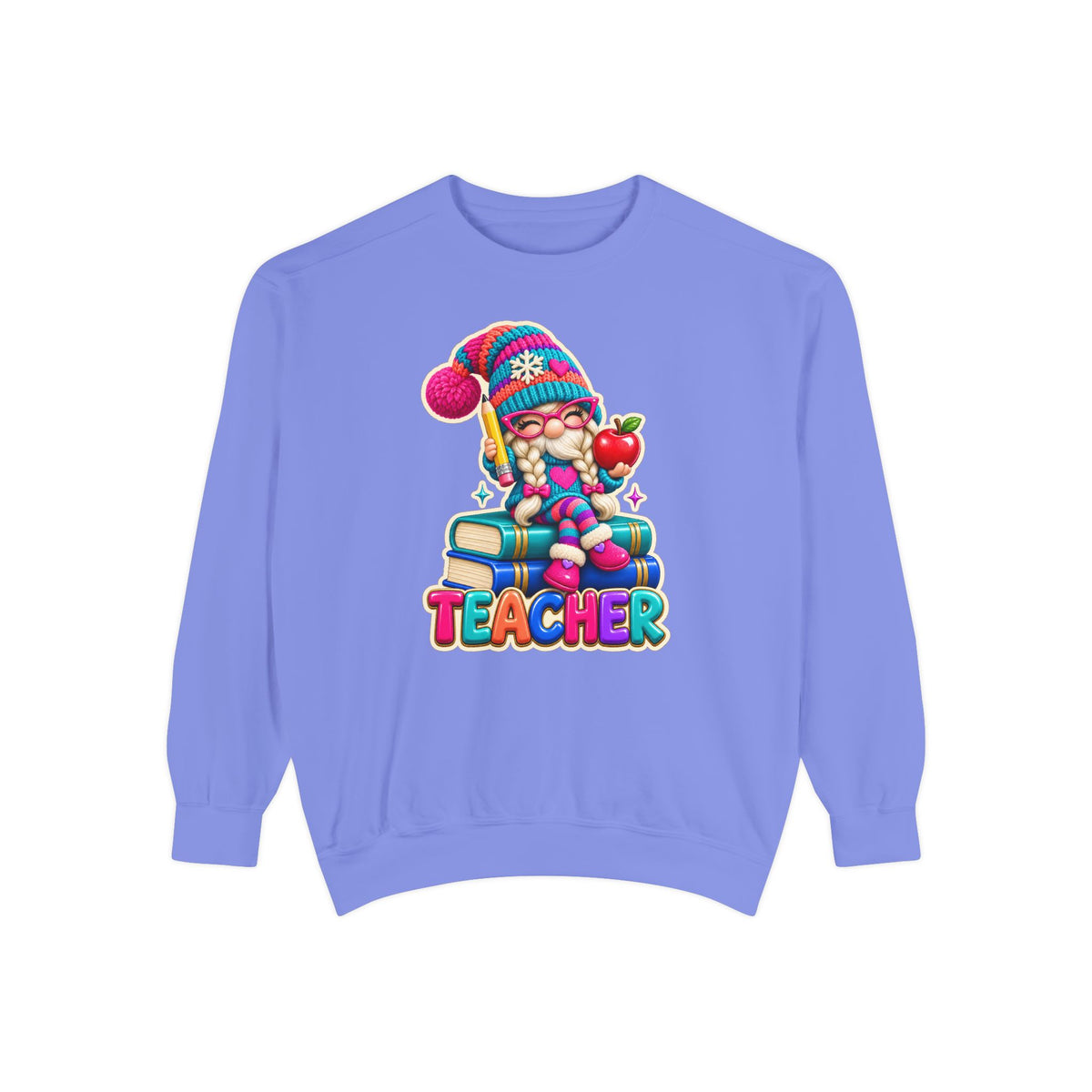Teacher Gnome Book Lover Holiday Sweatshirt