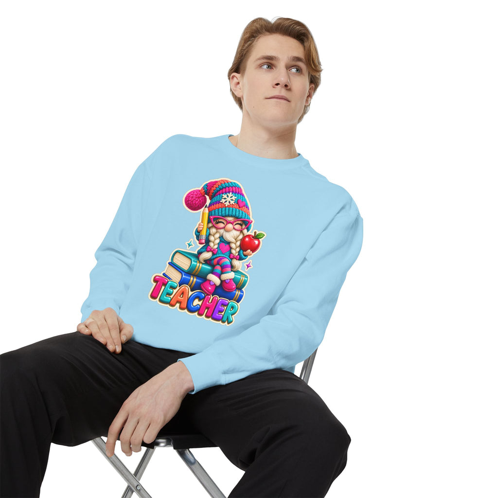 Teacher Gnome Book Lover Holiday Sweatshirt