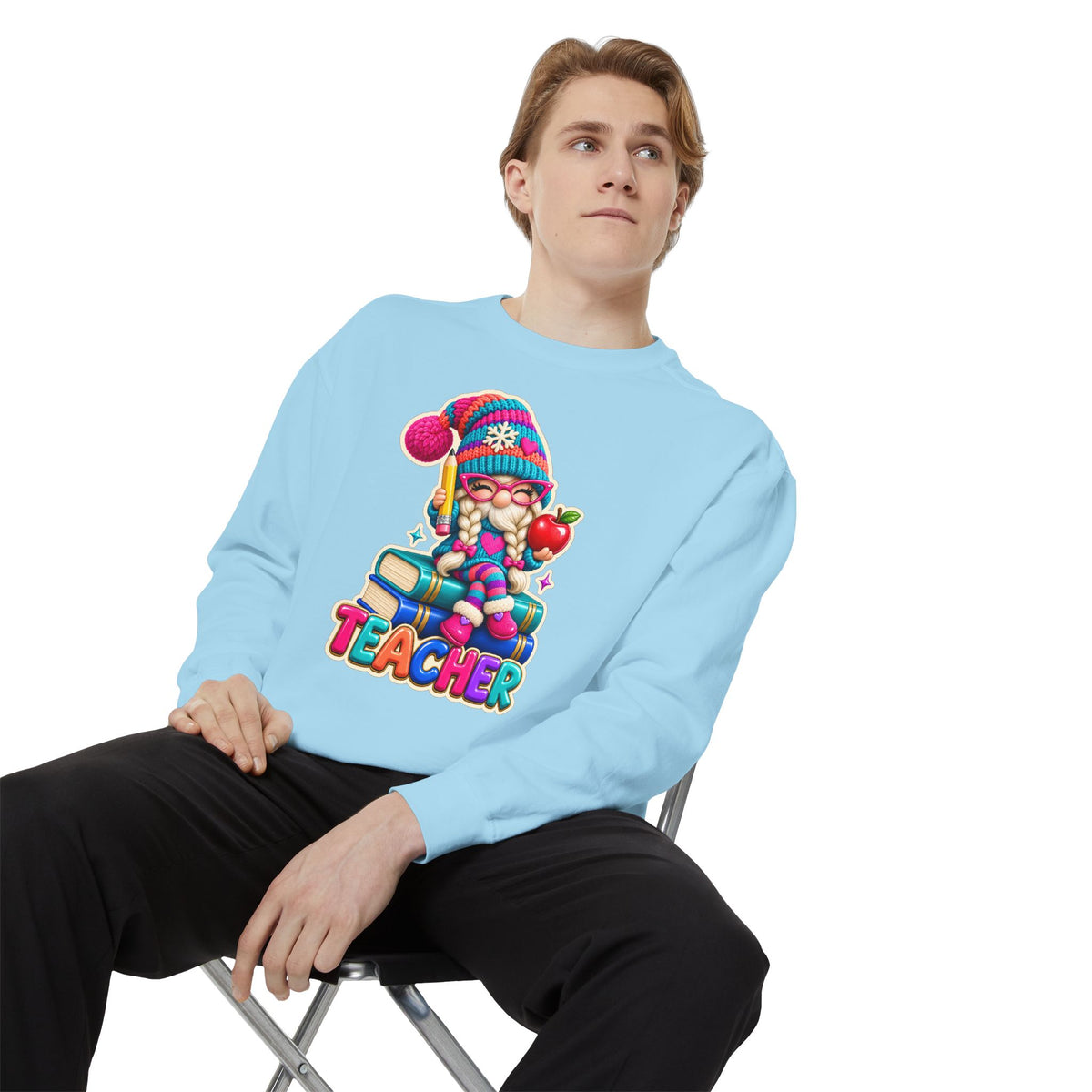 Teacher Gnome Book Lover Holiday Sweatshirt