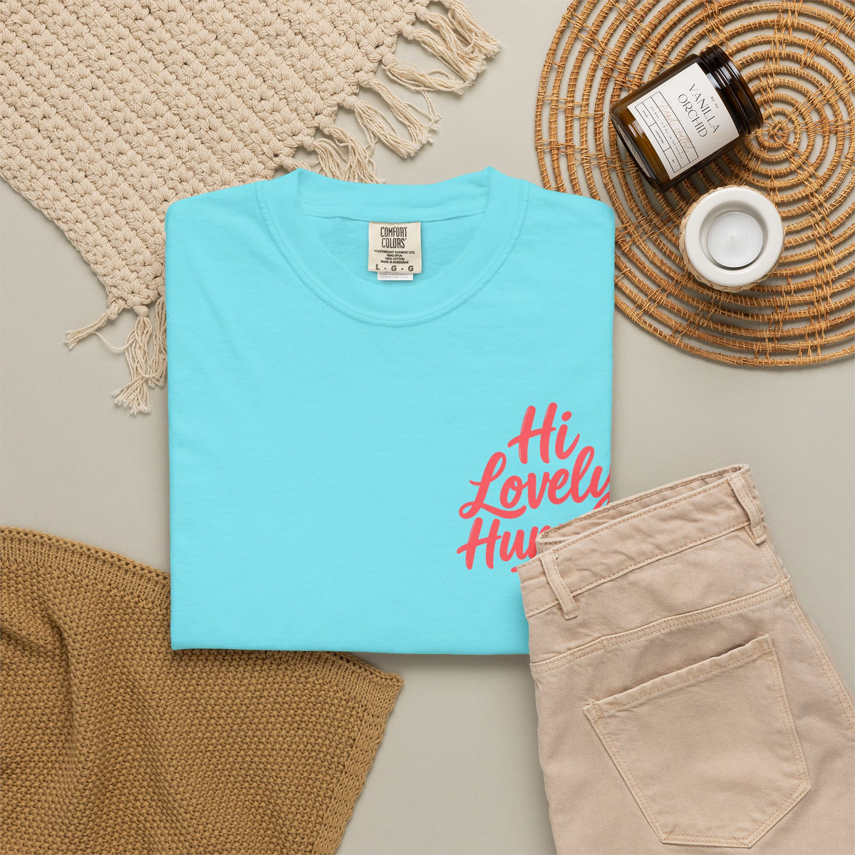 Hi Lovely Human Navy Garment-Dyed Comfort Colors® T-Shirt