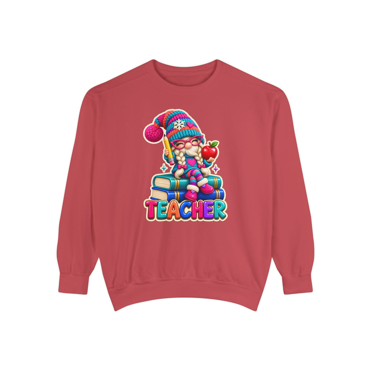 Teacher Gnome Book Lover Holiday Sweatshirt