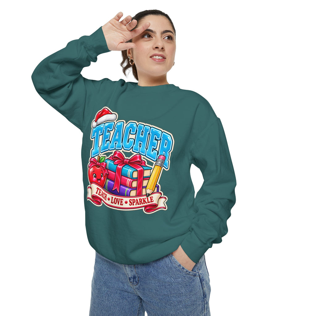 Teach • Love • Sparkle Christmas Teacher Sweatshirt