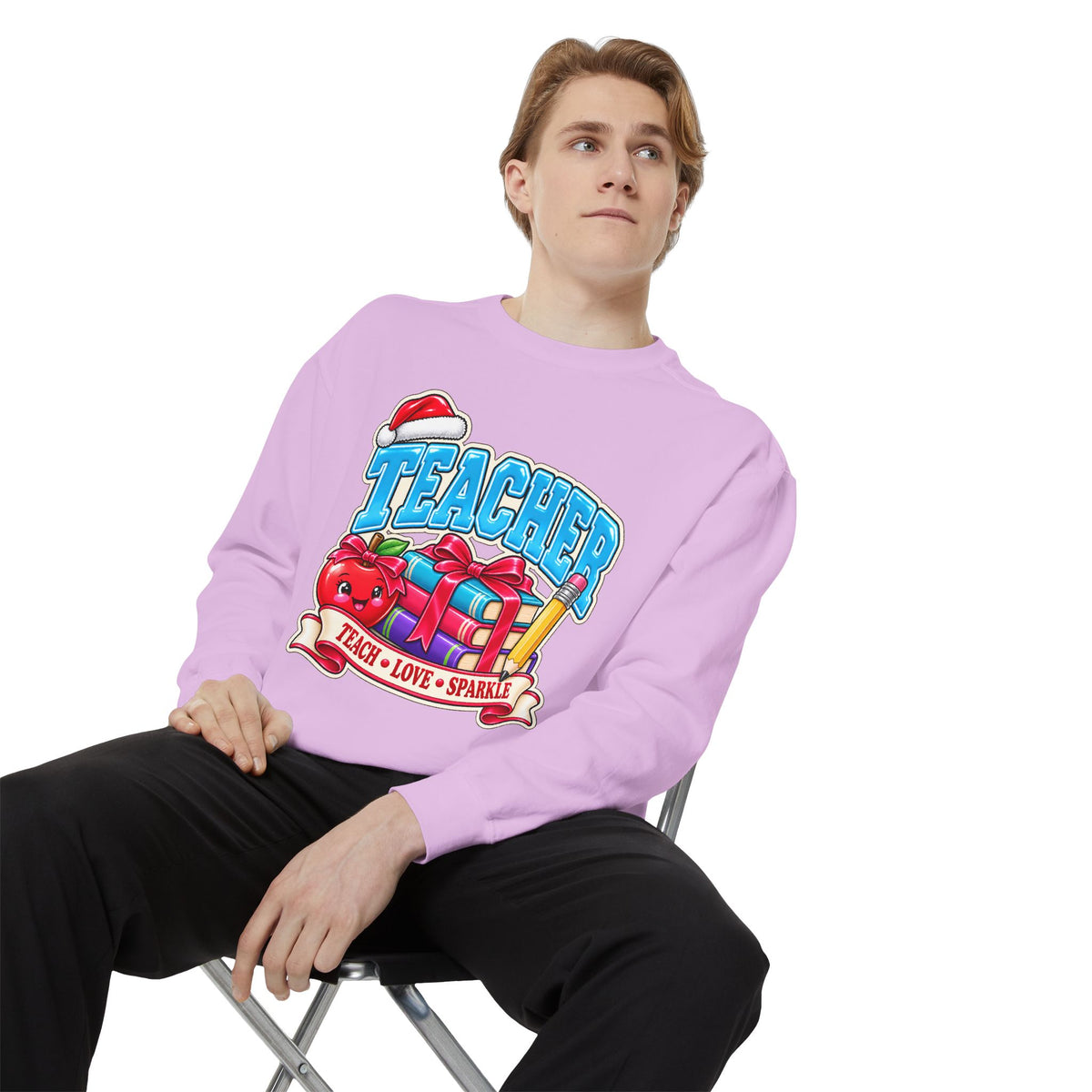 Teach • Love • Sparkle Christmas Teacher Sweatshirt