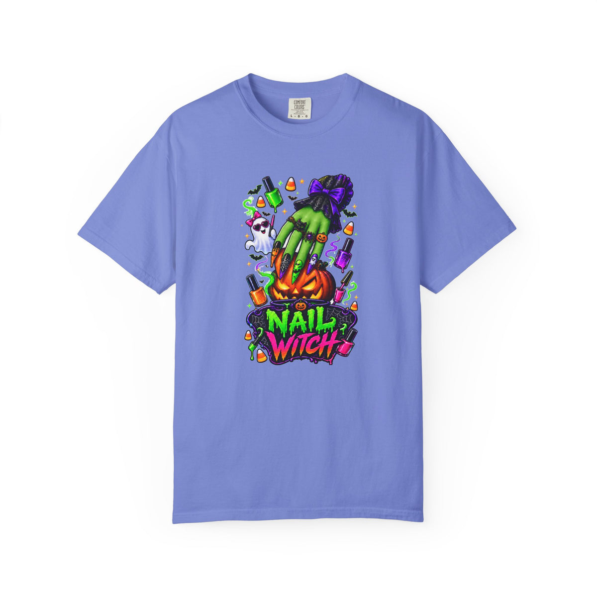 Nail Witch Halloween Tee – Adult Unisex Nail Tech & Beauty Salon Shirt