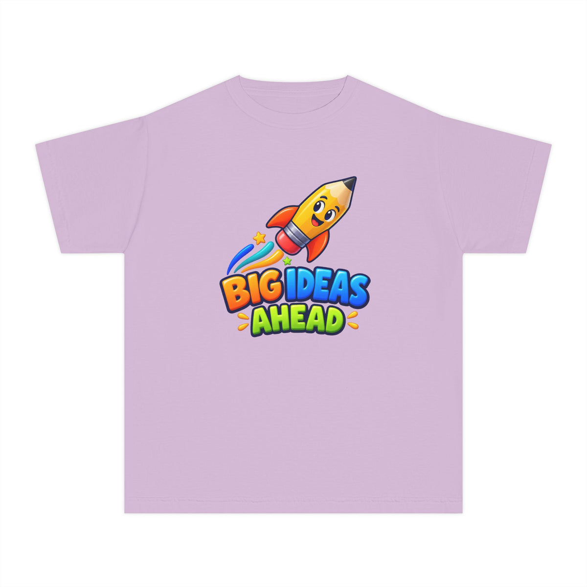 🚀 Big Ideas Ahead Rocket Pencil Kids Tee