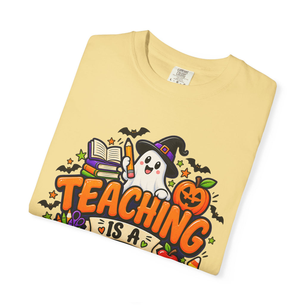 Teaching Is a Treat Halloween T-Shirt — Cute Ghost & Pumpkin Teacher Tee
