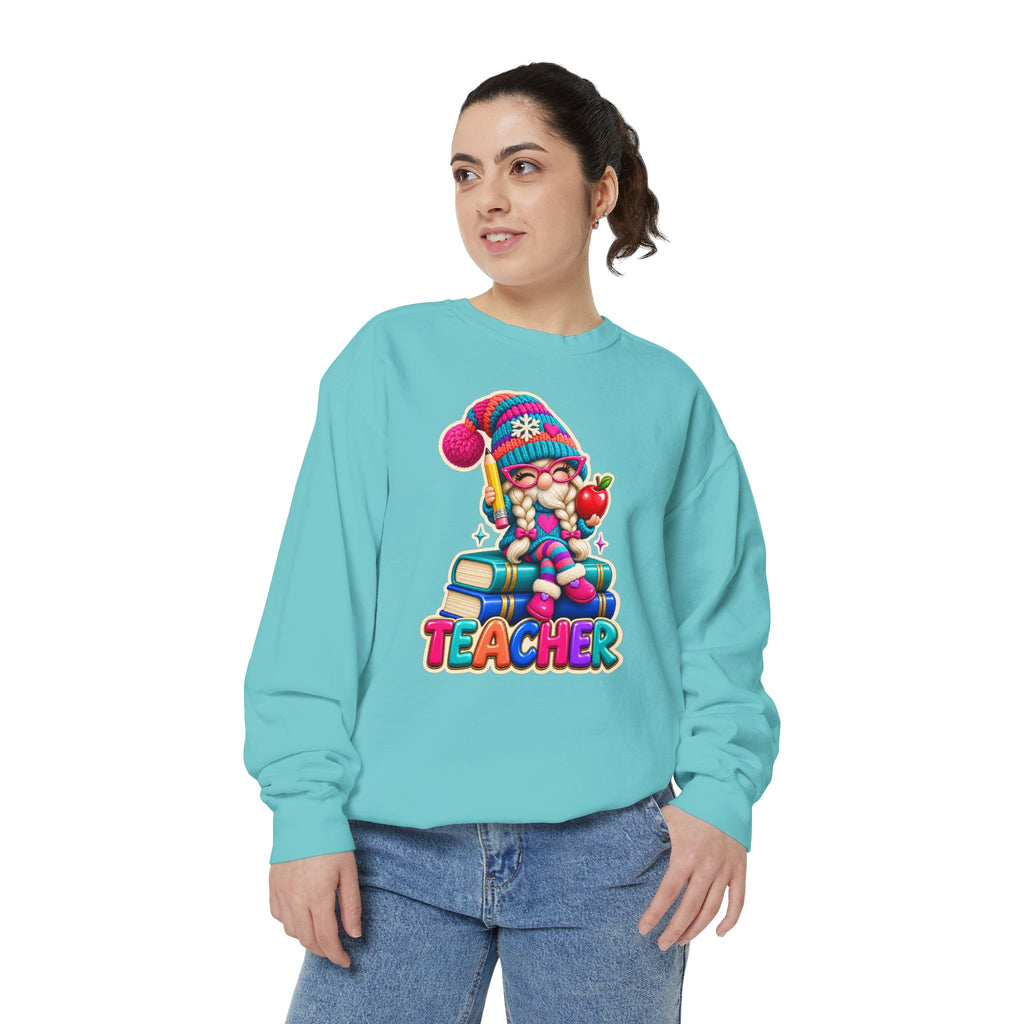 Teacher Gnome Book Lover Holiday Sweatshirt