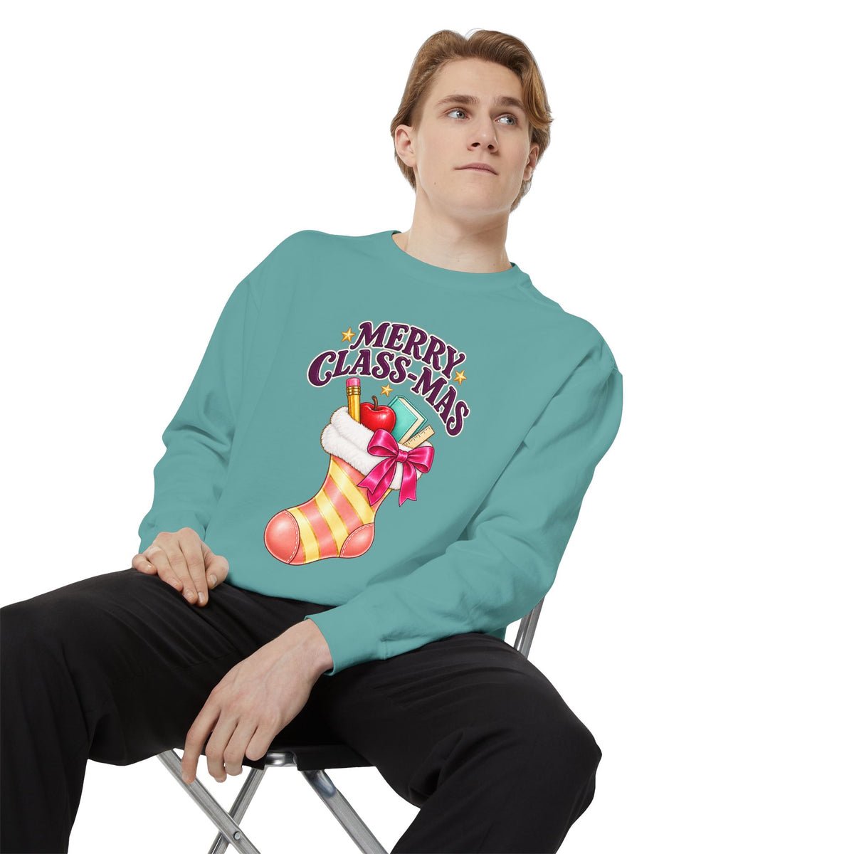 Merry Class-mas Sweatshirt – Cute Christmas Stocking Teacher Holiday Sweater