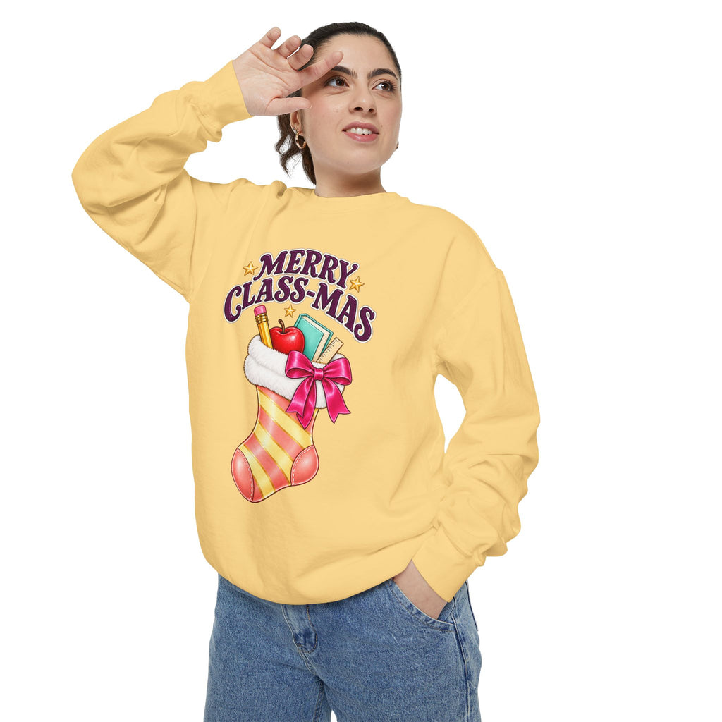Merry Class-mas Sweatshirt – Cute Christmas Stocking Teacher Holiday Sweater