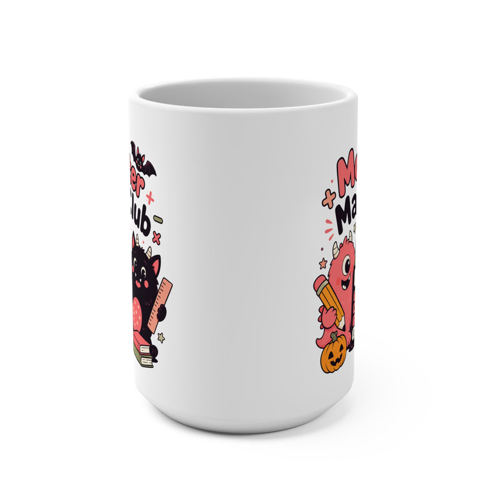 Monster Math Club Mug - Cute Halloween Math Coffee Cup - Funny Teacher Gift for Students, Math Lovers and Classroom Friends