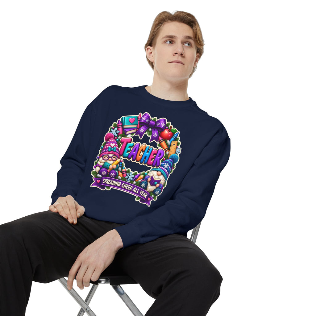 Teacher Spreading Gnomes Cheer All Year Christmas Sweatshirt