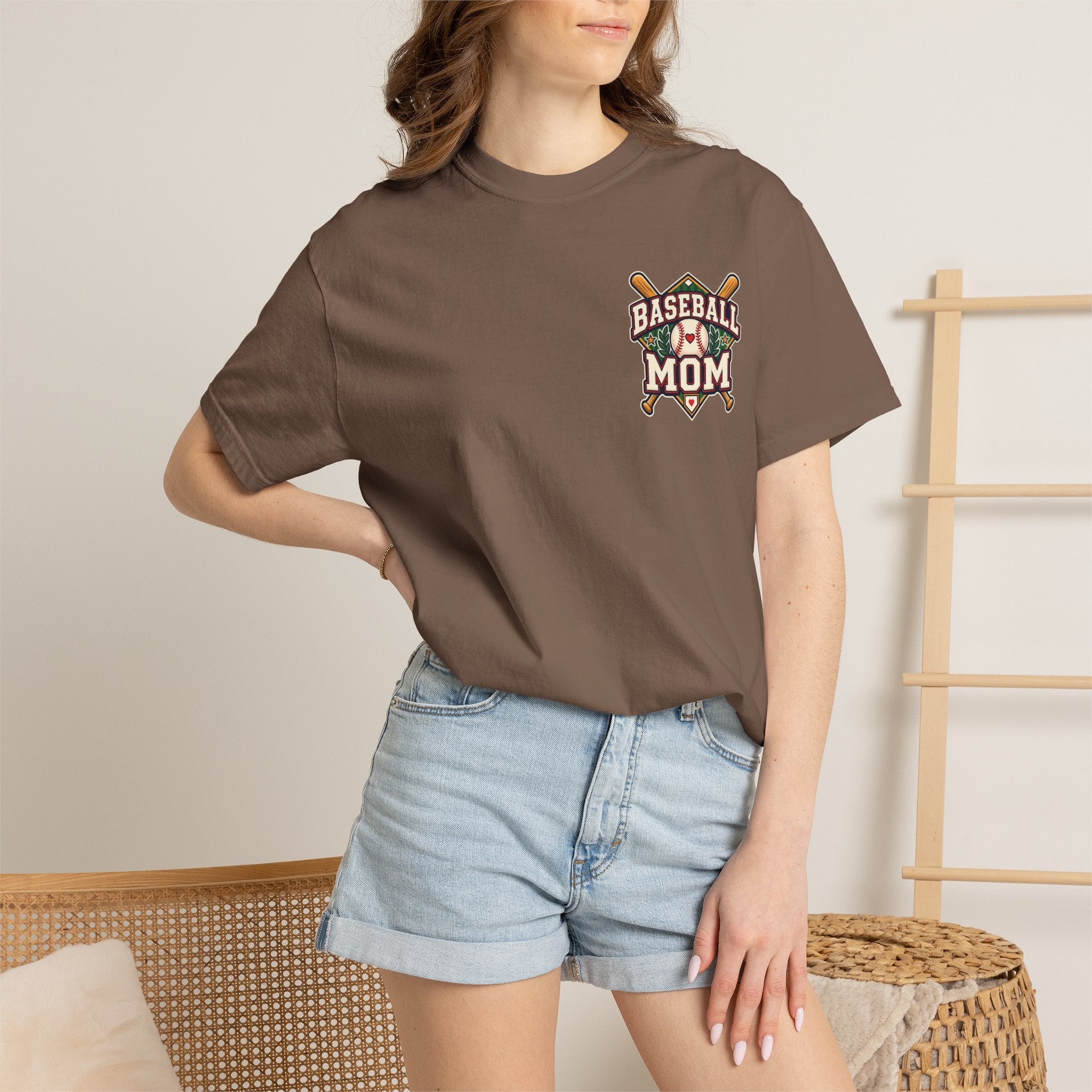 Vintage Baseball Mom Comfort Colors® Front and Back Tee ⚾️