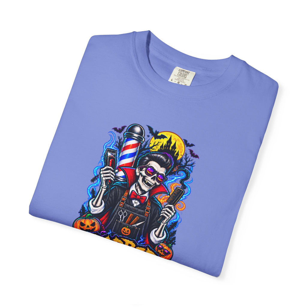 Barber of the Night Halloween Tee – Adult Unisex Barbershop Shirt