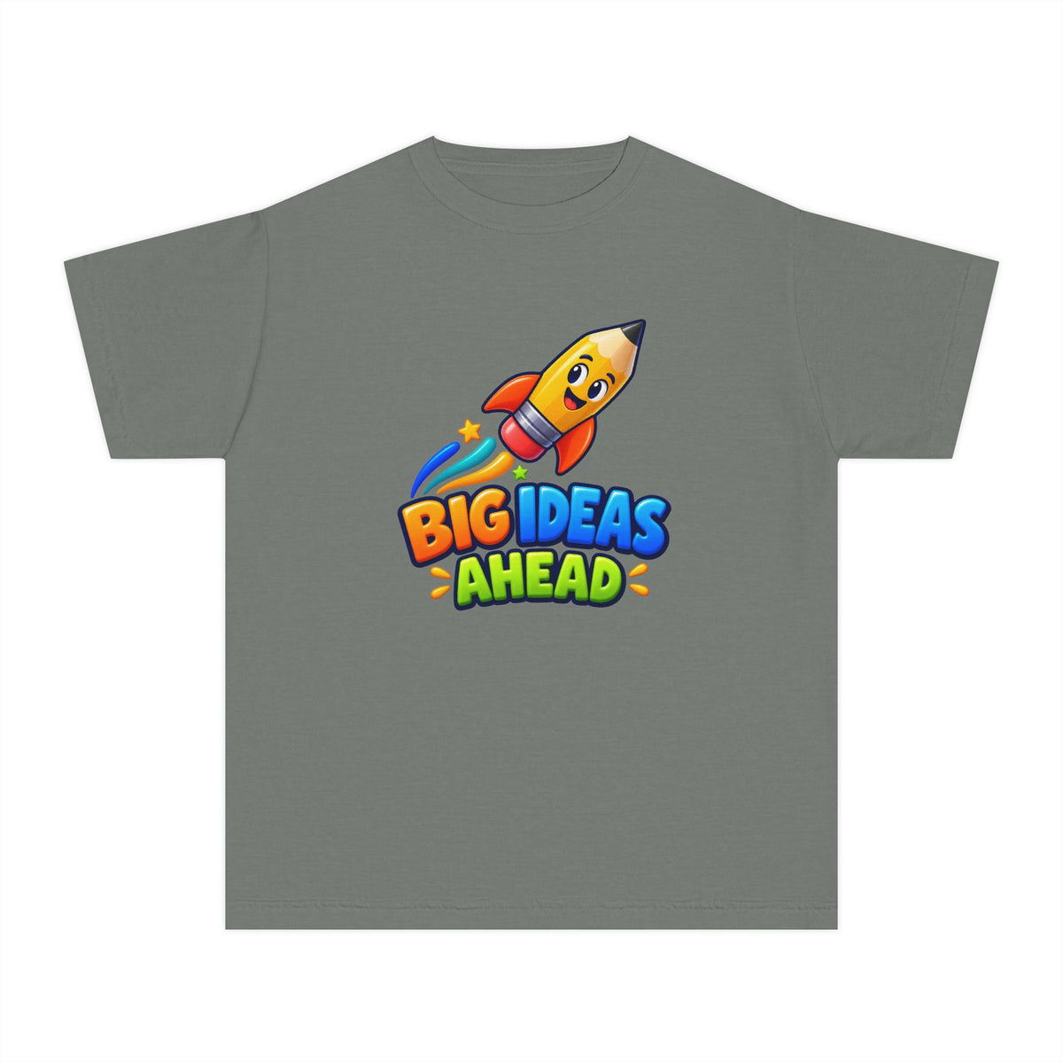 🚀 Big Ideas Ahead Rocket Pencil Kids Tee