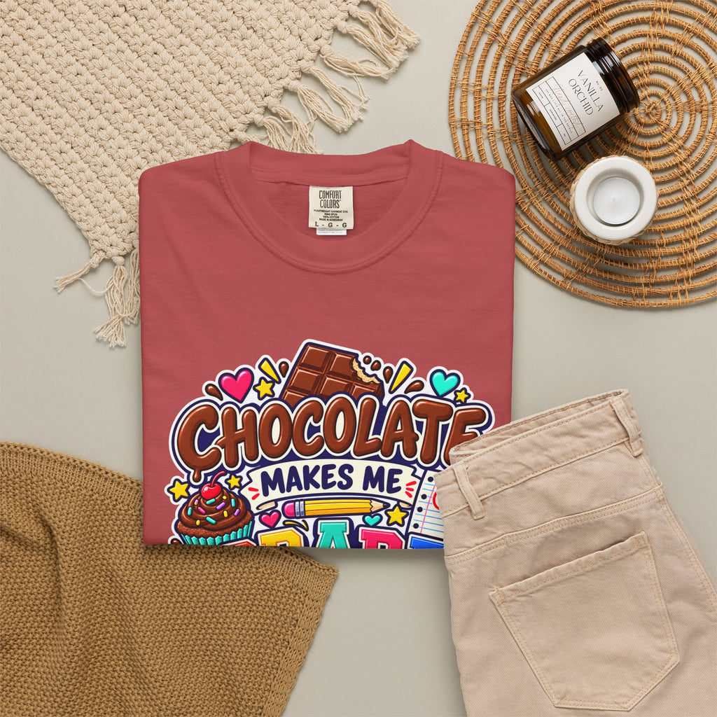 Chocolate Makes Me Grade Better Heavyweight Tee 🍫📚✏️