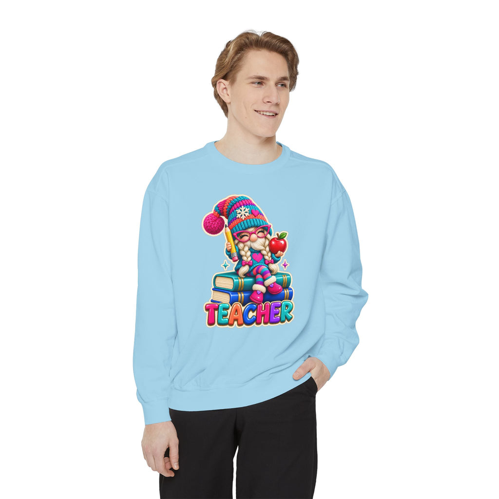 Teacher Gnome Book Lover Holiday Sweatshirt