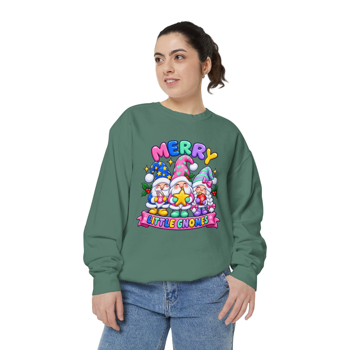Merry Little Gnomes Sweatshirt Cute Christmas Holiday Crewneck