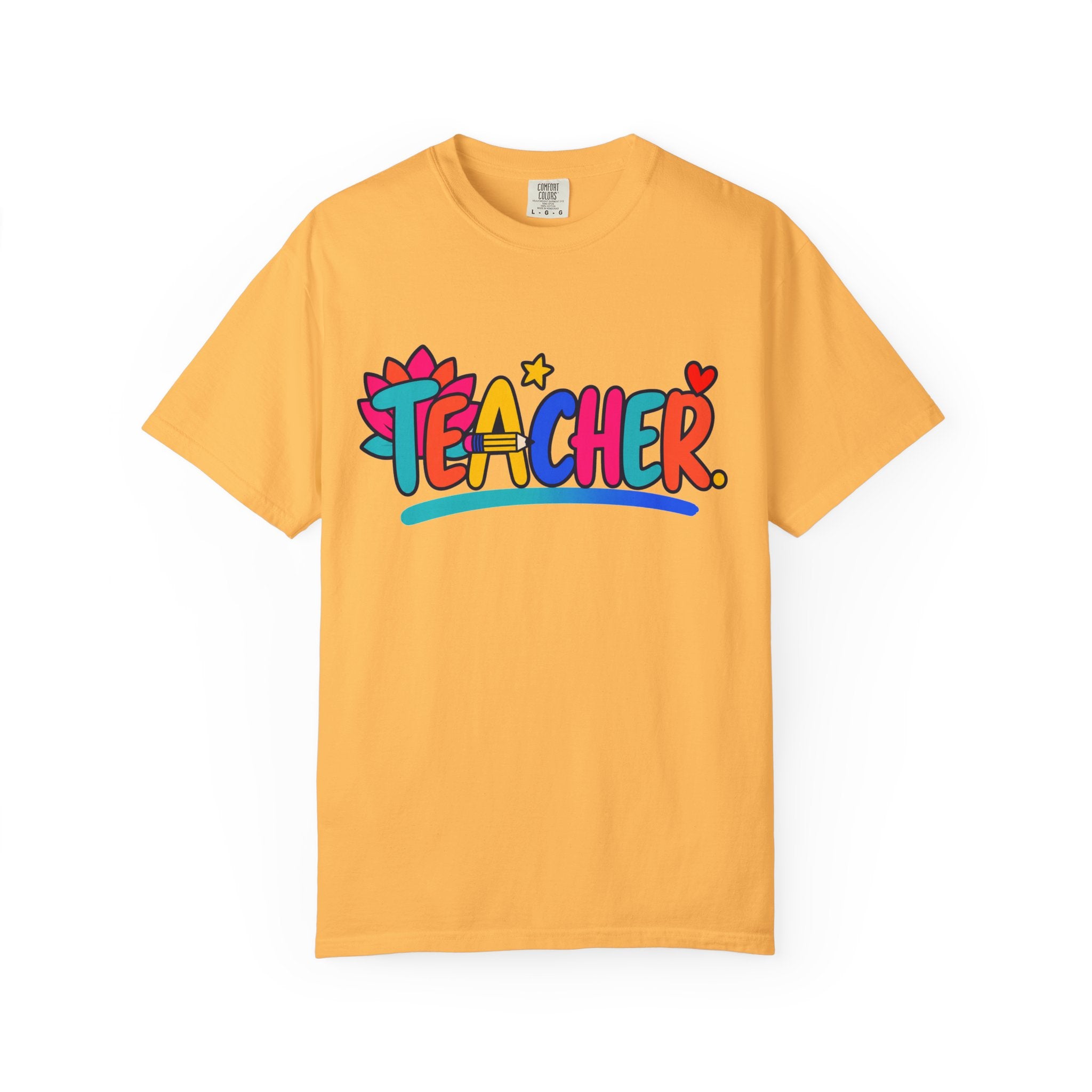 Colorful Teacher Comfort Colors® Heavyweight Tee 🍎✏️