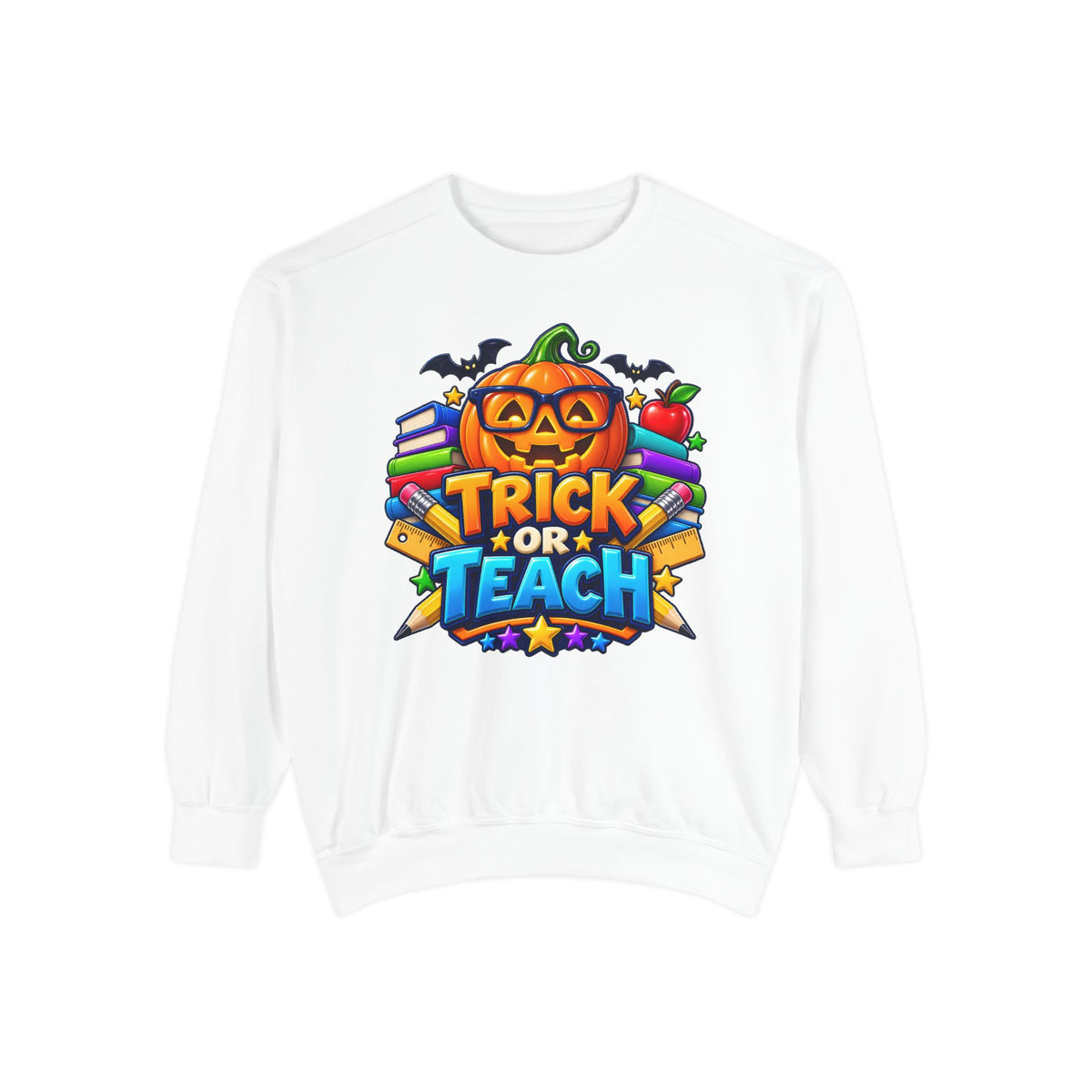 Trick or Teach Halloween Teacher Sweatshirt 🎃📚 | Pumpkin School Crewneck