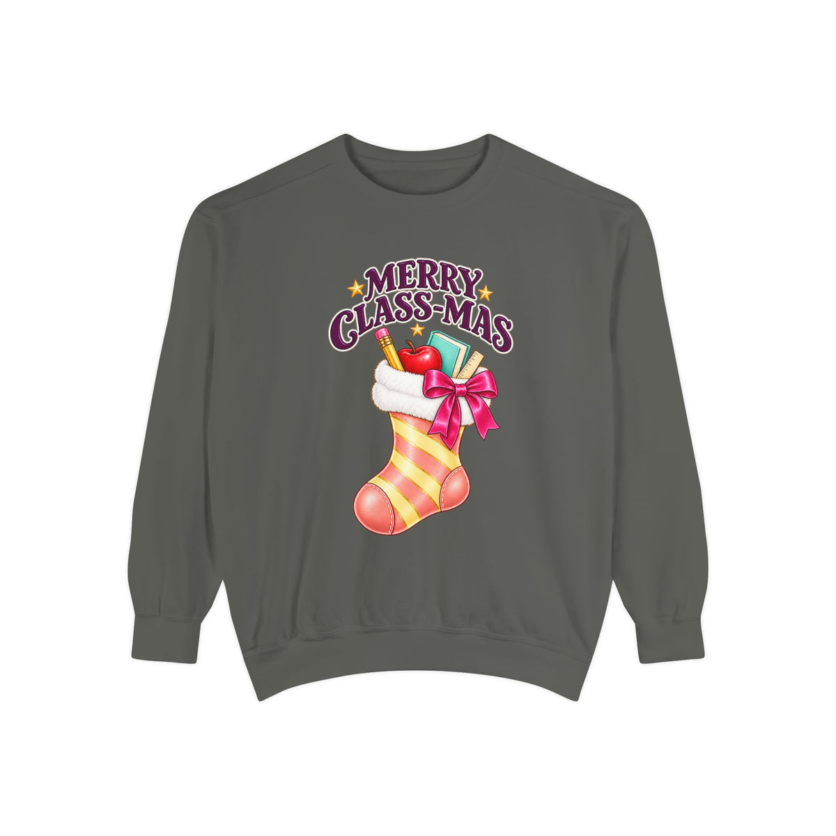 Merry Class-mas Sweatshirt – Cute Christmas Stocking Teacher Holiday Sweater