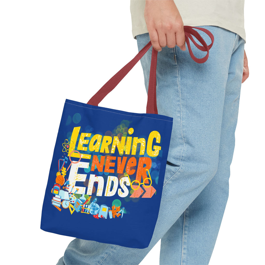 Learning Never Ends - Great Things Await Tote Bag (AOP)