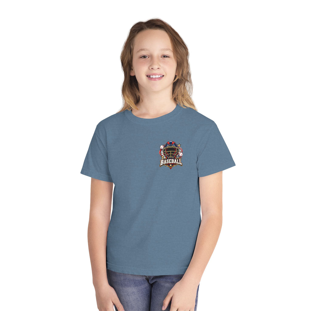 Baseball Catcher Mask Youth Tee — Patriotic Baseball Graphic T‑Shirt  ⚾