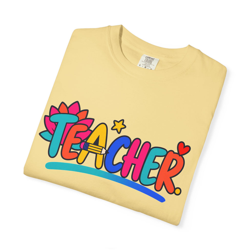 Colorful Teacher Comfort Colors® Heavyweight Tee 🍎✏️