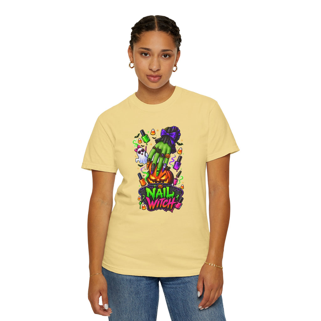 Nail Witch Halloween Tee – Adult Unisex Nail Tech & Beauty Salon Shirt