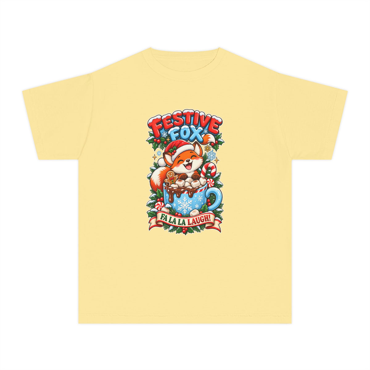 Festive Fox “Fala La Laugh!” Youth Christmas Tee